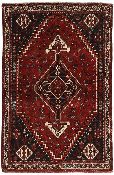 Tapete Persa Kashghai 112X170 Preto/Vermelho Escuro (Lã, Pérsia/Irão)