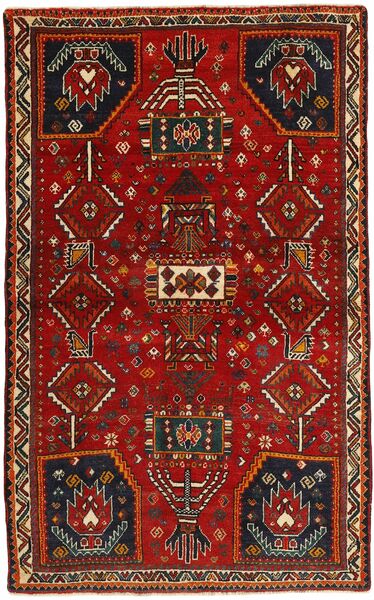  Oriental Kashghai Rug 110X178 Dark Red/Black Wool, Persia/Iran