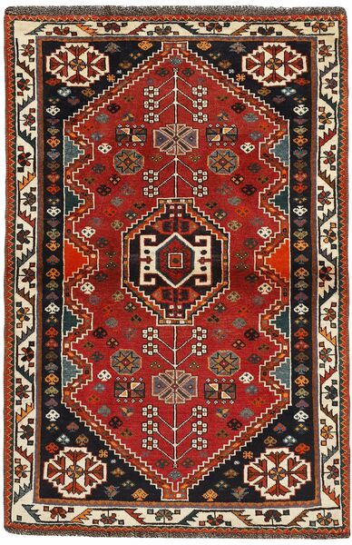  Kashghai Teppich 109X163 Persischer Wollteppich Dunkelrot/Schwarz Klein