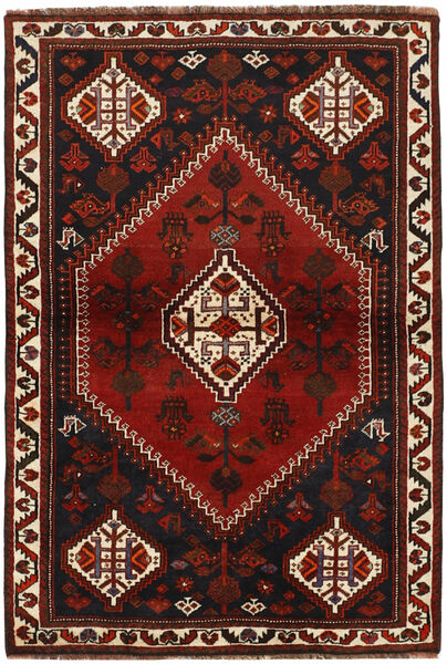  Persisk Kashghai Teppe 110X164 Svart/Mørk Rød