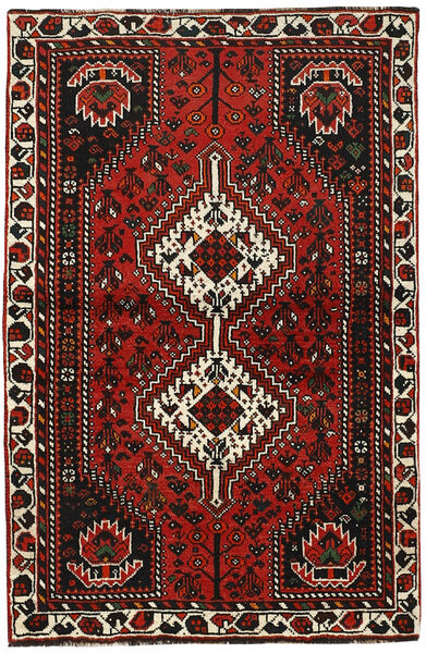  Kashghai Χαλι 102X155 Περσικό Μαλλινο Μαύρα/Σκούρο Κόκκινο Μικρό