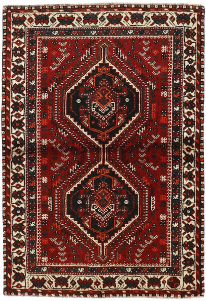  Kashghai Teppe 102X150 Persisk Ullteppe Svart/Mørk Rød Lite