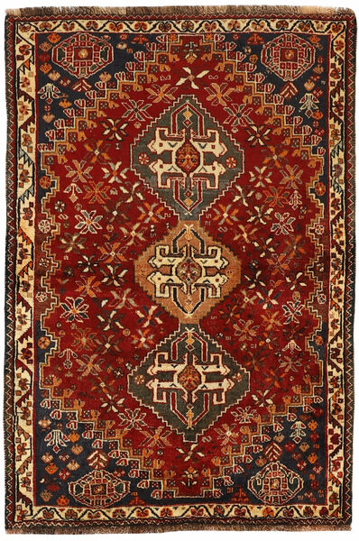  106X155 Kashghai Teppe Svart/Mørk Rød Persia/Iran