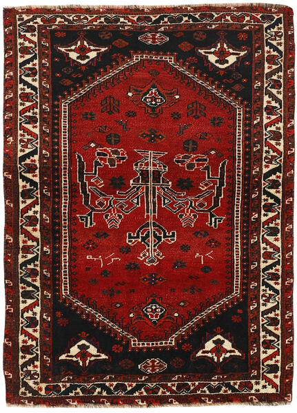  Orientalisk Kashghai Matta 112X152 Svart/Mörkröd Ull, Persien/Iran