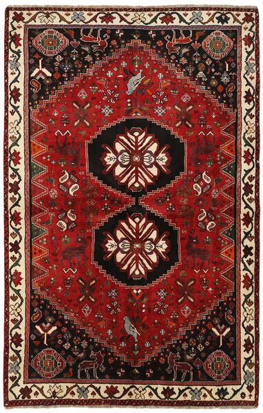 179X269 Kashghai Teppich Schwarz/Dunkelrot Persien/Iran