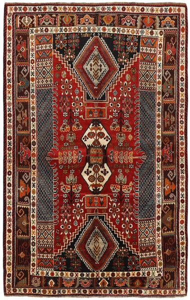 164X253 Kashghai Teppich Orientalischer Schwarz/Braun (Wolle, Persien/Iran)