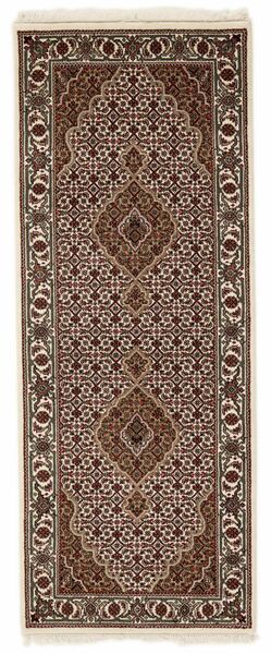 81X208 Täbriz Indi Teppich Orientalischer Läufer Braun/Schwarz (Wolle, Indien)