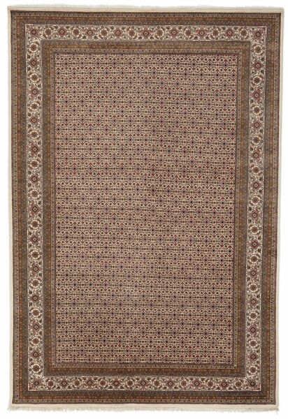  Orientalsk Tabriz Indi Tæppe 249X360 Brun/Sort Uld, Indien