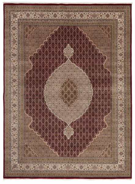  Oriental Tabriz Indi Rug 297X403 Brown/Black Large Wool, India