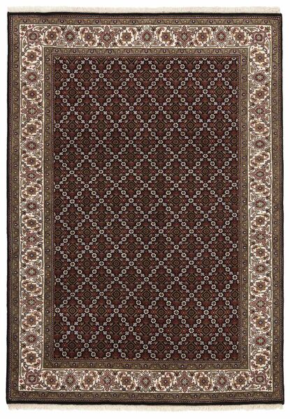 絨毯 オリエンタル タブリーズ Indi 142X201 ブラック/茶色 (ウール, インド)