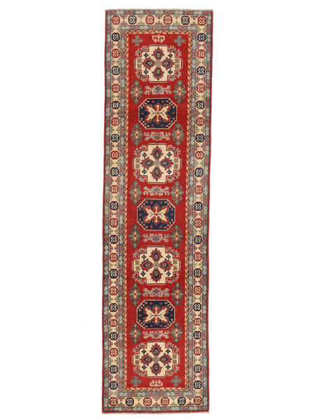 78X296 Dywan Kazak Fine Orientalny Chodnikowy Ciemnoczerwony/Brunatny (Wełna, Afganistan) Carpetvista