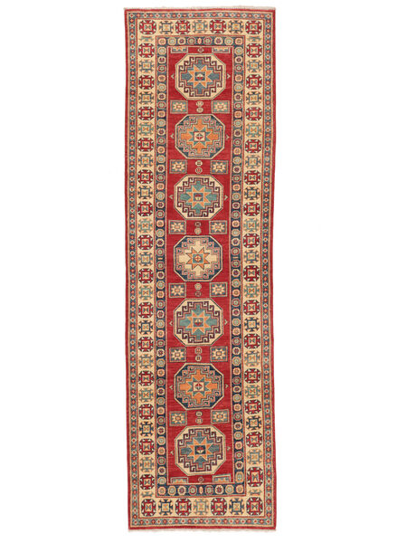 78X274 Tapete Oriental Kazak Fine Passadeira Castanho/Vermelho Escuro (Lã, Afeganistão) Carpetvista