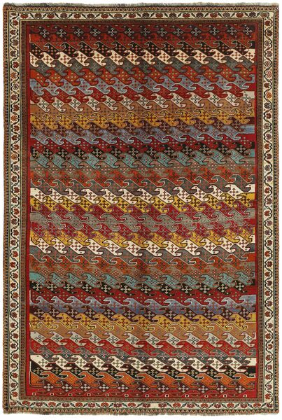 Kashghai Teppich 173X255 Braun/Schwarz Wolle, Persien/Iran