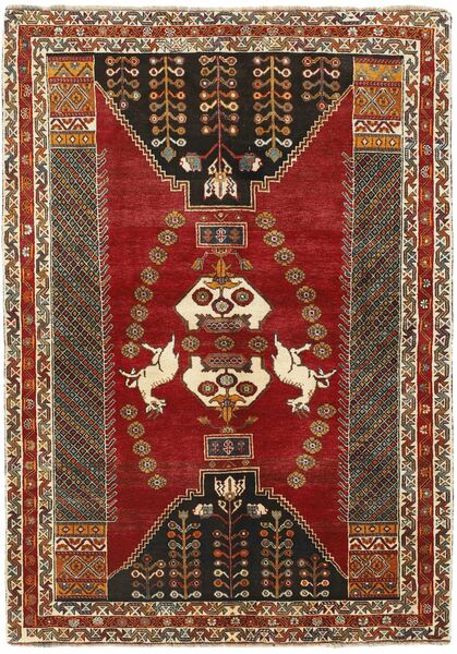 162X232 Kashghai Teppe Orientalsk Mørk Rød/Svart (Ull, Persia/Iran)