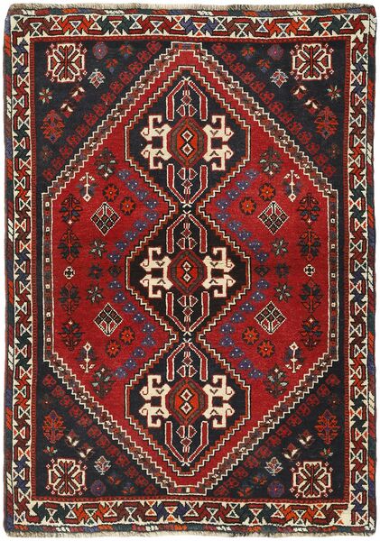 Tapete Oriental Kashghai 115X162 Preto/Vermelho Escuro (Lã, Pérsia/Irão)