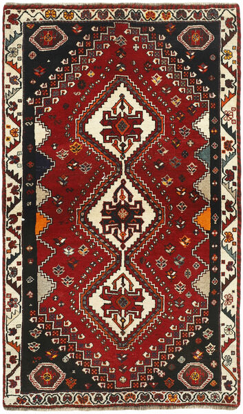 100X174 Χαλι Kashghai Ανατολής Μαύρα/Σκούρο Κόκκινο (Μαλλί, Περσικά/Ιρανικά)