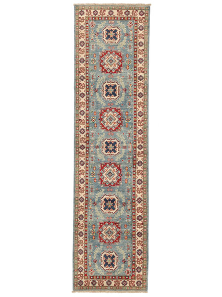 80X304 Kazak Fine Rug Oriental Runner
 Brown/Green (Wool, Afghanistan) Carpetvista