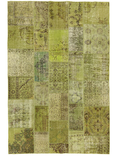 199X299 絨毯 Patchwork - Turkiet モダン ダークイエロー/ダークグリーン (ウール, トルコ) Carpetvista