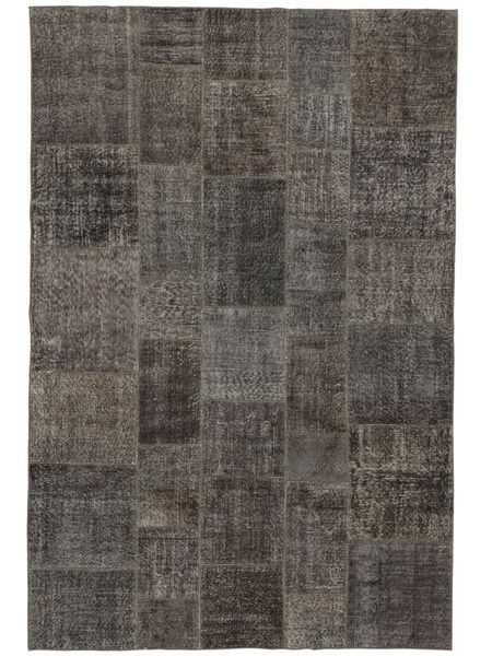 198X299 絨毯 Patchwork - Turkiet モダン ブラック/茶色 (ウール, トルコ) Carpetvista