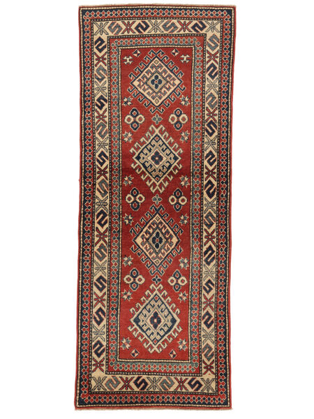 80X213 絨毯 オリエンタル カザック Fine 廊下 カーペット ダークレッド/ブラック (ウール, アフガニスタン) Carpetvista