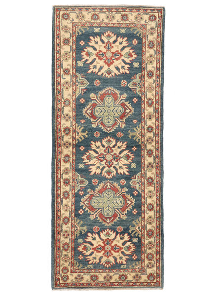 78X202 Kazak Fine Teppich Orientalischer Läufer Dunkelgrau/Dunkelrot (Wolle, Afghanistan) Carpetvista