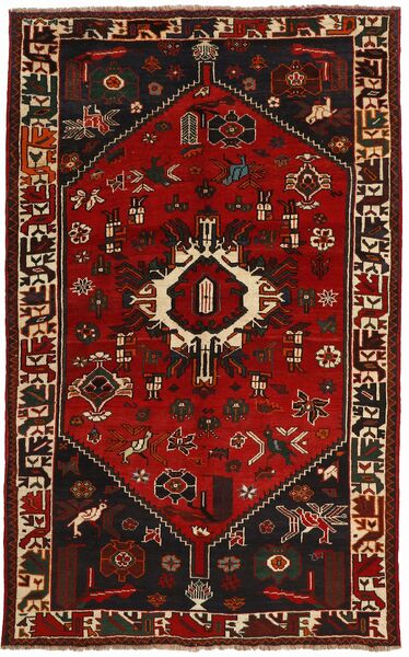  Persian Qashqai Rug 158X256 Black/Dark Red (Wool, Persia/Iran)