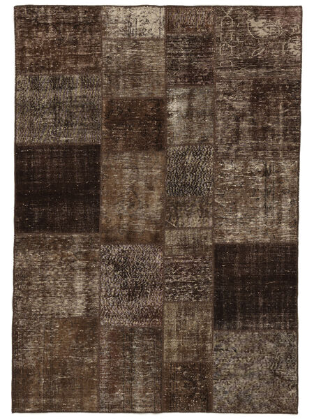  Patchwork - Turkiet 170X240 Vintage Wool Rug Black/Brown Carpetvista