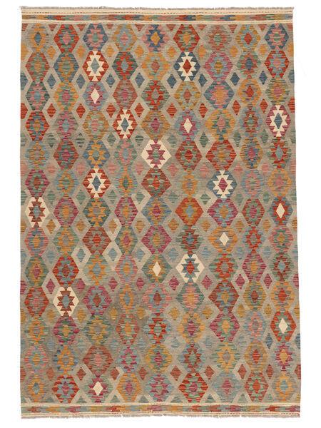 201X302 絨毯 オリエンタル キリム アフガン オールド スタイル 茶色/オレンジ (ウール, アフガニスタン) Carpetvista