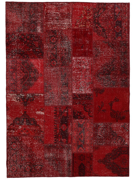 Tapete Patchwork - Turkiet 170X240 Vermelho Escuro/Preto (Lã, Turquia)