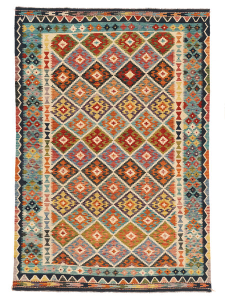  195X292 Kilim Afghan Old Style Rug Wool, Carpetvista