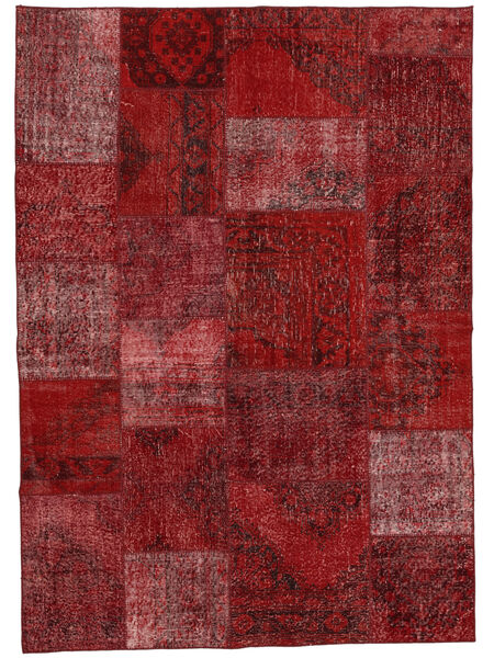  Patchwork - Turkiet 170X240 Vintage Tapete Lã Vermelho Escuro/Preto Carpetvista