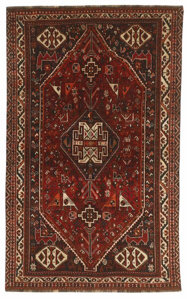 Qashqai Rug 154X254 Black/Brown Wool, Persia/Iran