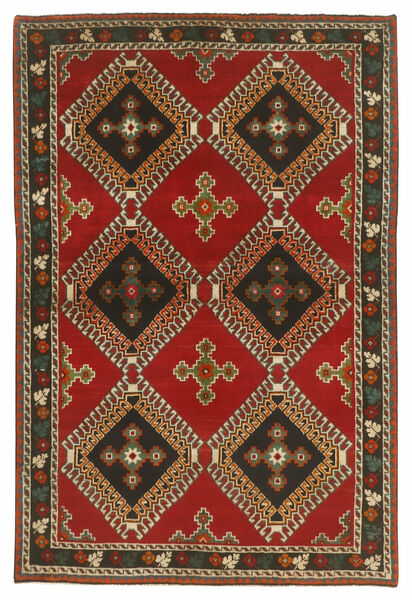 Ghashghai Teppich 123X186 Dunkelrot/Schwarz Wolle, Persien/Iran