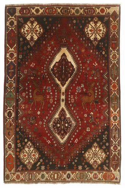 Ghashghai Teppich 175X266 Schwarz/Braun Wolle, Persien/Iran