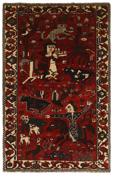 148X241 絨毯 カシュガイ オリエンタル ブラック/ダークレッド (ウール, ペルシャ/イラン)