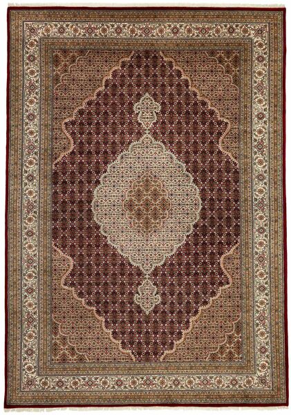  Oriental Tabriz Indi Rug 249X352 Brown/Black Wool, India