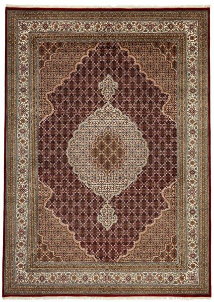  Orientalischer Täbriz Indi Teppich 254X354 Braun/Schwarz Großer Wolle, Indien