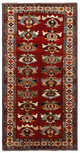 159X307 絨毯 オリエンタル Kashghai ブラック/ダークレッド (ウール, ペルシャ/イラン)