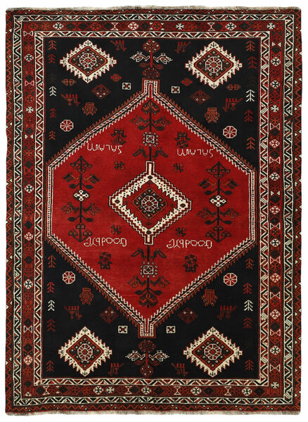 絨毯 ペルシャ Kashghai 160X220 ブラック/ダークレッド (ウール, ペルシャ/イラン)