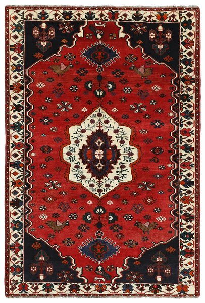Kashghai Vloerkleed 162X244 Donkerrood/Zwart Wol, Perzië/Iran