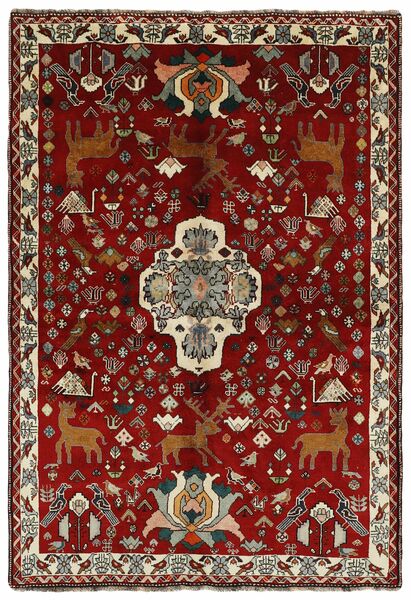 Kashghai Teppich 170X252 Dunkelrot/Schwarz Wolle, Persien/Iran