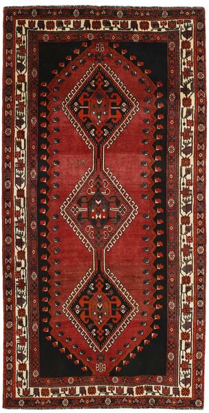  Persian Kashghai Rug 155X297 Black/Dark Red (Wool, Persia/Iran)