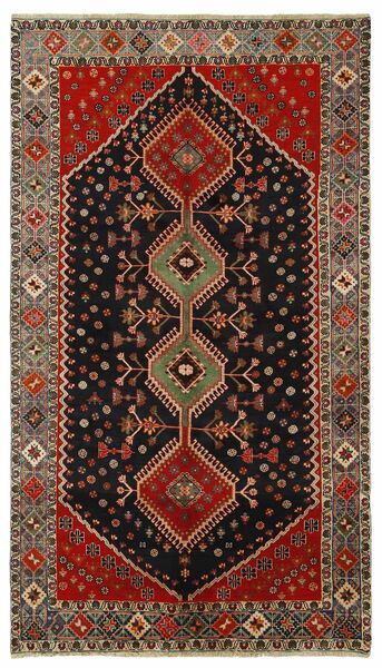 167X296 絨毯 オリエンタル Kashghai ブラック/茶色 (ウール, ペルシャ/イラン)