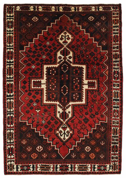 Tapete Lori 168X248 Preto/Vermelho Escuro (Lã, Pérsia/Irão)