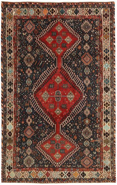 Kashghai Teppich 160X253 Schwarz/Braun Wolle, Persien/Iran