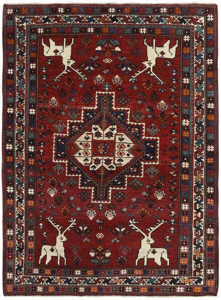  Persisk Kashghai Matta 151X208 Svart/Mörkröd (Ull, Persien/Iran)
