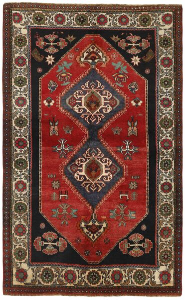 146X235 絨毯 オリエンタル Kashghai ブラック/ダークレッド (ウール, ペルシャ/イラン)