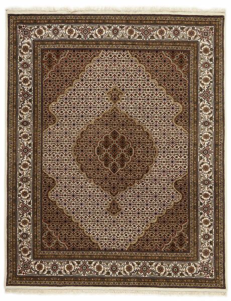 Täbriz Indi Teppich 200X251 Schwarz/Braun Wolle, Indien