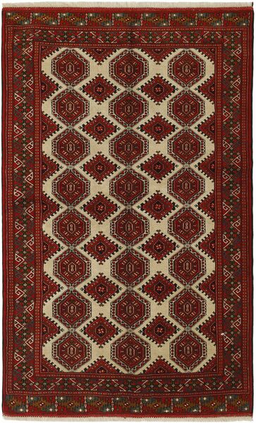 Koberec Torkaman Fine 156X251 Černá/Tmavě Červená (Vlna, Persie/Írán)