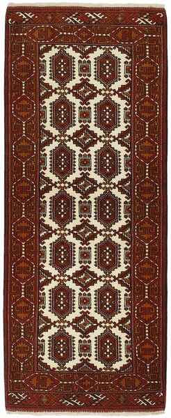 85X207 絨毯 オリエンタル Torkaman Fine 廊下 カーペット ブラック/ダークレッド (ウール, ペルシャ/イラン)